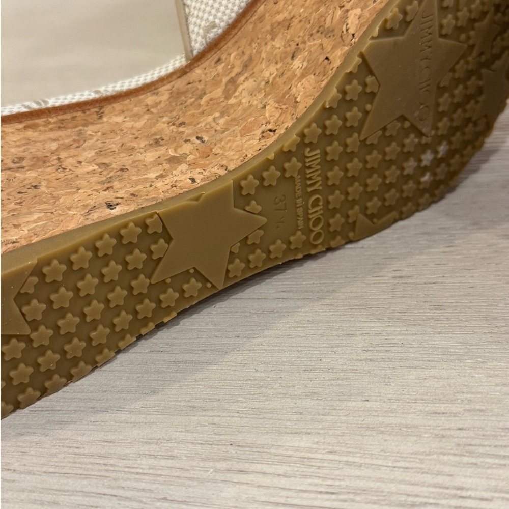 Jimmy Choo DeeDee 80 37 1/2, OLJL, EVRU/SAND DUNE - Picture 2 of 11